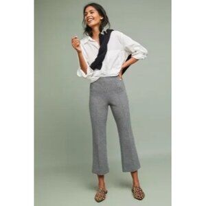 Anthropologie Cartonnier Gray Double Knit Cropped‎ Wide-Leg Pants Size Small